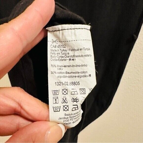 Maison Scotch Tee Dress - Black Aztec Print - Cap Sleeves Size 6 - Picture 9 of 11